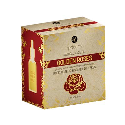 Golden Roses - Natural Face Oil with 23K Gold, Rose & Rosehip Oil - 15ml - Essential Oils