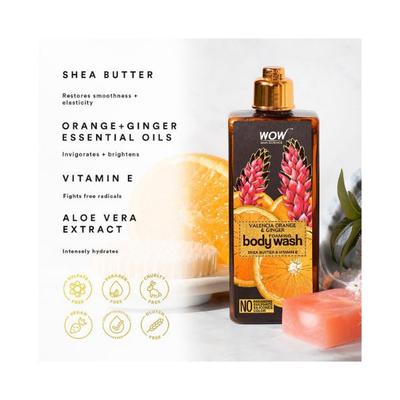 Wow Life Science Valencia Orange & Ginger Foaming Body Wash 250 ml - Shower Gels & Body Wash