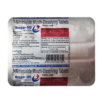 NEOPAR MD Tablet 10's - Pain relief-Nsa