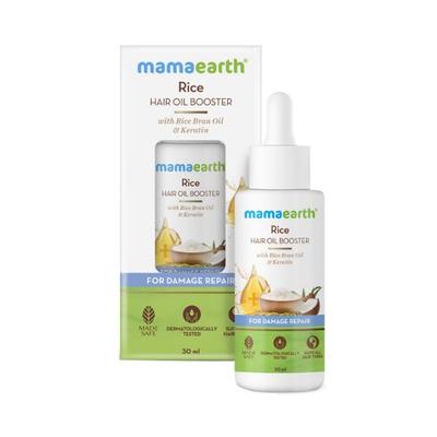 Mamaearth Rice Hair Oil Booster with Rice Bran Oil & Keratin for Damage Repair 30 ml - Hair Oils