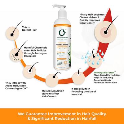 Organic Forest Turmeric (curcumin 95%) & Bamboo Charcoal Detox Conditioner for Damaged Hair 200 ml - Conditioners