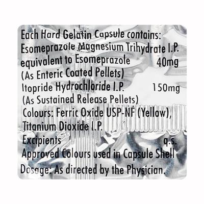 ESOKEM IT Capsule 10's - Ulcer/Reflux/Flatulence-Aaa