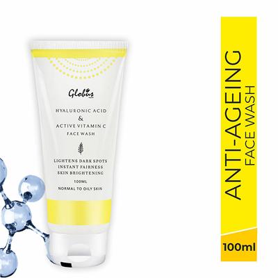 Globus Naturals Hyaluronic Acid And Vitamin C Anti - Aging Face Wash 100 ml - Face Wash & Cleansers