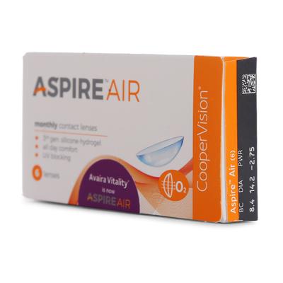 CooperVision ASPIRE AIR UV Blocking Monthly Disposable Spherical Silicone Hydrogel Lenses (6 Lenses) (Power -3.75) - Eyecare Lenses