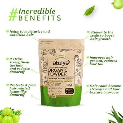 Atulya Organic Powder Herbal Henna 100 gm - Powder