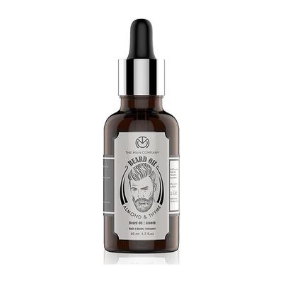 The Man Company Beard Growth Oil - Almond & Thyme 50 ml - Beard Oil