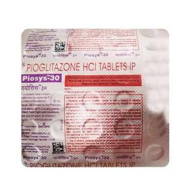 Piosys 30mg Tablet 30'S - Diabetes-Ant
