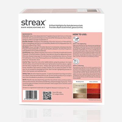 Streax Ultralights Hair Colour Highlight Kit, Orange Hair Colour, Pumpkin Orange, 1's - Crème