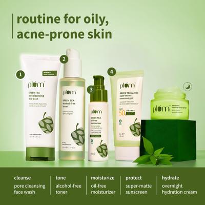 Plum Green Tea Pore Cleansing Face Wash - Acne Face Wash, Oily Skin Face Wash for Women & Men 100 ml - Face Wash & Cleansers