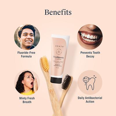 Arata Natural Refreshing Toothpaste With Peppermint, Cinnamon Fights Tooth Decay 100 ml 2's - Toothpaste