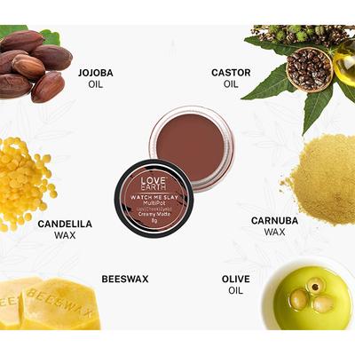 Love Earth Lip Tint & Cheek Tint Multipot-Watch Me Slay - Caramel Brown 8 gm - Lip Stains & Tints