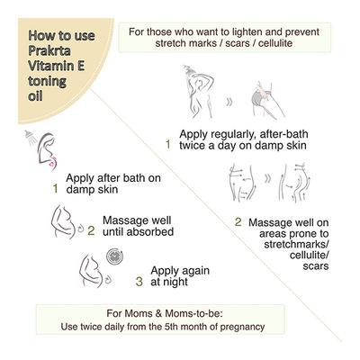 Prakrta Vita'MUM' E Vitamin E Skin Toning Oil 100 ml - Massage Oils