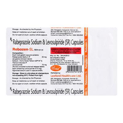 REBOZEN 20 SL Capsule 10's - Ulcer/Reflux/Flatulence-Aaa