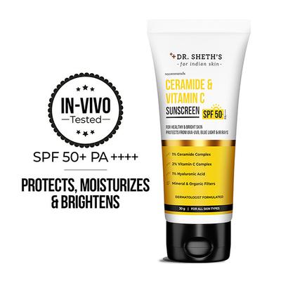 Dr. Sheth's Ceramide & Vitamin C Sunscreen SPF 50+ PA+++ 30 gm - Face Sunscreen