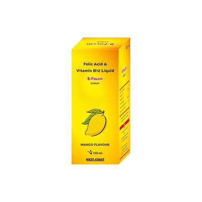B FOLCIN Mango Flavour SYRUP 100ML - Iron Supplement/Anaemia-Vma