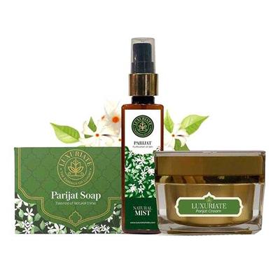 Luxuriate Parijat Natural Soap Parijat Moisturizing Cream and Parijat Natural Face Mist 425g 3's - Soaps