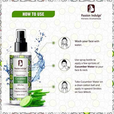 Passion Indulge Cucumber Water Makeup Remover Acne Removal and Reduce Skin Inflammation 100 ml - Toners