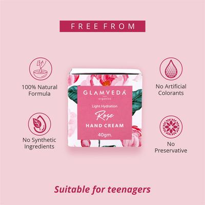 Glamveda Light Hydration Rose Hand Cream 40 gm - Lotions & Creams