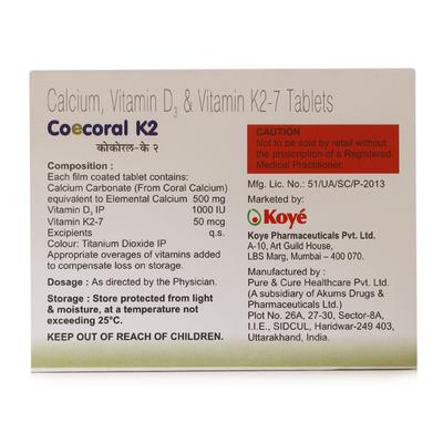 Coecoral K2 Tablet 10'S - Supplements-Cal