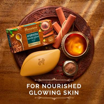 Himalaya Ayurveda Sandal Glow Soap With Pure Ayurvedic Oil (Pack of 4 x 75 g) - Personal Care (Ayush)