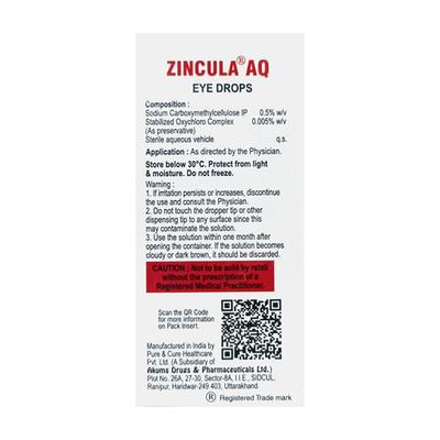 ZINCULA AQ Eye Drops 10ml - Dry Eye-Olt