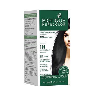 Bio Herbcolor 1N Natural Black 50 Gm +110 Ml 160 Ml - Crème