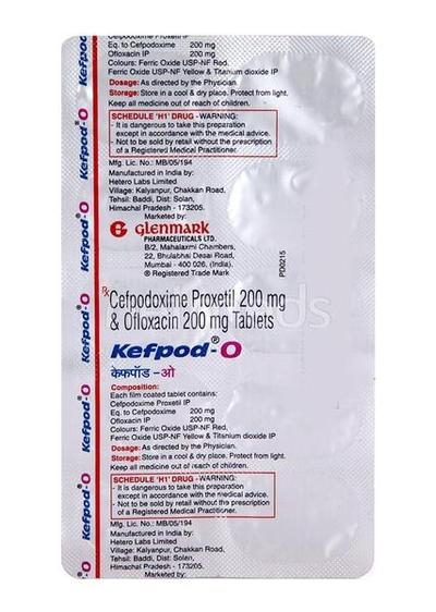 Kefpod O Tablet 10'S - Bacterial Infections-Cep