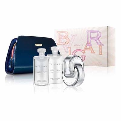 Bvlgari Omnia Crystalline Gift Set (Eau de Toilette65ml + SG75ml + BL75ml + Pouch) 215 ml - Perfumes (Edt/Edp)