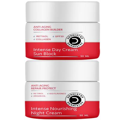 Dermistry Anti Aging Retinol Collagen SPF 30 Intense Day Cream  50 ml + Anti Aging Repair Protect Intense Nourishing Night Cream 50 ml - Creams/Oils/Lotions