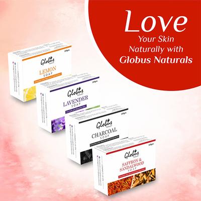 Globus Naturals Saffron & Sandalwood Soap (Pack Of 3) 300 gm - Soaps