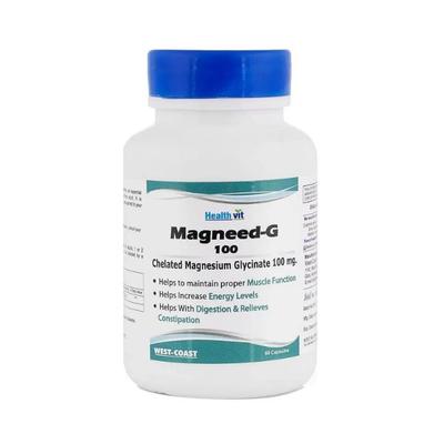Healthvit High Absorption Magneed-G 100 Chelated Magnesium Glycinate 100mg-Tablets 60's - Calcium And Minerals