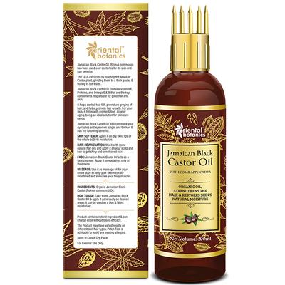 Oriental Botanics Jamaican Black Castor Oil with Comb Applicator 200 ml - Hair Oils