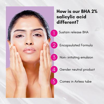 Cos-IQ BHA 2 percent Encapsulated Salicylic Acid Emulsion for Sensitive Skin Face Exfoliator for Blackheads Whiteheads 30 ml - Scrubs & Exfoliants