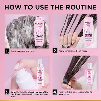 Loreal Paris Glycolic Gloss Acidifier Spray, With Glycolic Acid, For Lasting Shine 100 ml - Hair Serums