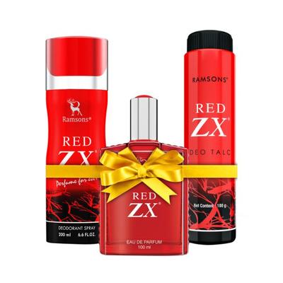 RAMSONS Red ZX Combo 1 Eau De Parfum 100ml, 1 Deodorant Spray 200ml & 1 Talcum Powder 100g 3's - Perfumes (Edt/Edp)