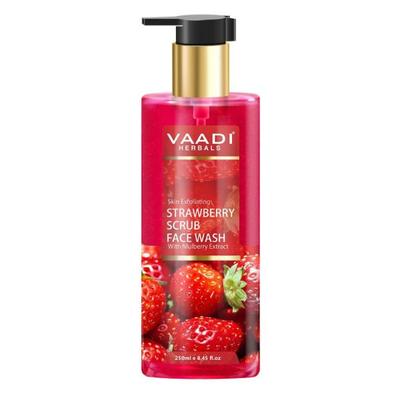 Vaadi Herbals Strawberry Scrub Face Wash With Mulberry Extract 250 ml - Face Wash & Cleansers