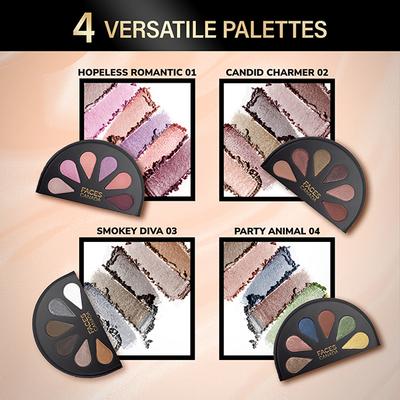 Faces Canada 6 In 1 Eyeshadow Palette Olive Butter & Macadamia Oil - Smokey Diva 03, 6gm - Eye Shadow Palettes