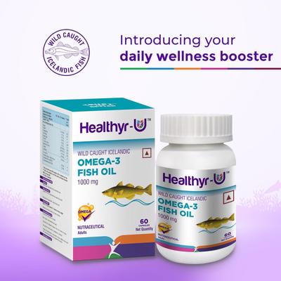 Healthyr-U Icelandic Omega 3 Fish Oil 1000 mg Capsule 60's - Omega Fish Oil Fatty Acids