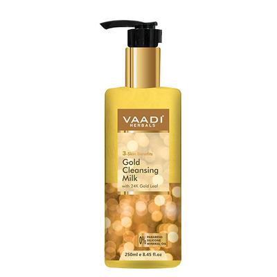 Gold Cleansing Milk with 24k Gold Leaf - 3-skin Benefits 250 ml - Lotions & Creams