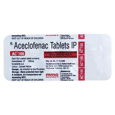 AC 100mg Tablet 10'S - Pain relief-Nsa