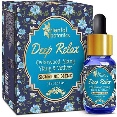 Oriental Botanics Deep Relax Aroma Therapy Diffuser Oil (Cedarwood, Ylang & Vetiver) 15 ml - Creams/Oils/Lotions