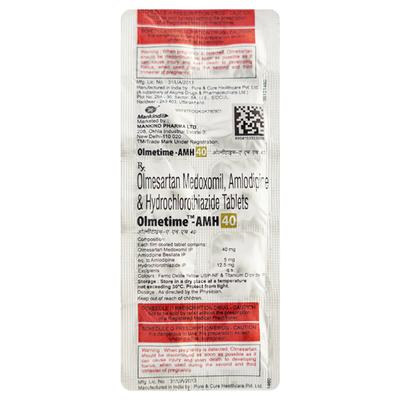 Olmetime Amh 40mg Tablet 10'S - Hypertension-Ang