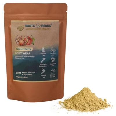 Roots & Herbs Body Wrap Powder - Wintercherry 100 gm - Shower Gels & Body Wash