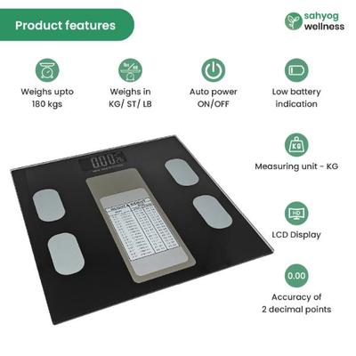 Sahyog Wellness Personal Digital Weighing Scale - Black Color 1's - Weighing Scale