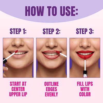 Elle18 Liquid Lip Color, Long-Lasting,  Matte, Transferproof, Smashing Red 5.6 ml - Liquid Lipsticks