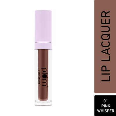 Plum Glassy Glaze Lip Lacquer 3-In-1 Lipstick, Lip Balm + Gloss, 01 Pink Whisper 4.5 ml - Liquid Lipsticks