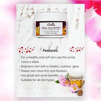 Globus Naturals Honey & Rose Face & Body Scrub 50 gm - Face Scrubs