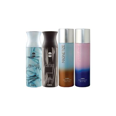 Ajmal 1 Avid Homme, 1 Carbon Homme, 1 Magnetize And 1 Persuade Deodorants Pack of 4 200 ml - Deodorants/Roll-Ons