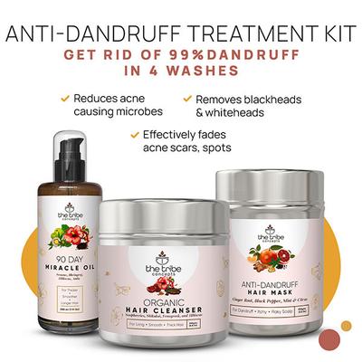 The Tribe Concepts Anti - Dandruff Treatment Kit With Steel Tin 520 gm - Dry Shampoos & Conditioners