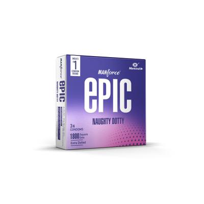 Manforce Epic Naughty Dotty Condoms 3's - Plain/Flavoured Condoms